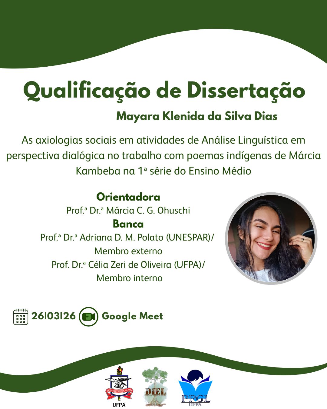 Qualificação Dissertação de Mestrado Mayara Klenida da Silva Dias